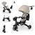 Tricycle Évolutif Kinderkraft JAZZ 3 Pliable avec Siège Pivotant, Position Semi-Allongée, Mode Draisienne et Capote UPF 50+ Beige+Gris+Rosa+Vert 1 - vertbaudet enfant 