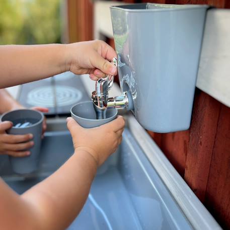 Maison de jeux extérieure multifonction en bois massif résistant Gris et naturel 4 - vertbaudet enfant 