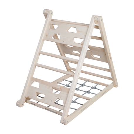 Triangle d'escalade triple défi en bois massif Naturel 1 - vertbaudet enfant 