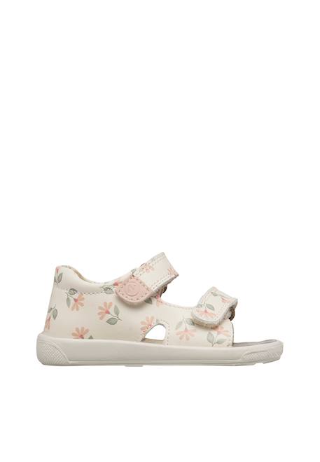 Sandales en cuir july Blanc-rose- 1 - vertbaudet enfant 