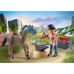 Jouet-Jeux d'imagination-Figurines, mini mondes, héros et animaux-Horses of waterfall maréchal-ferrant 71357