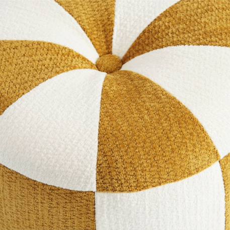 Pouf enfant tissu chenille thème cirque - wila Jaune+Terracotta+Vert 2 - vertbaudet enfant 