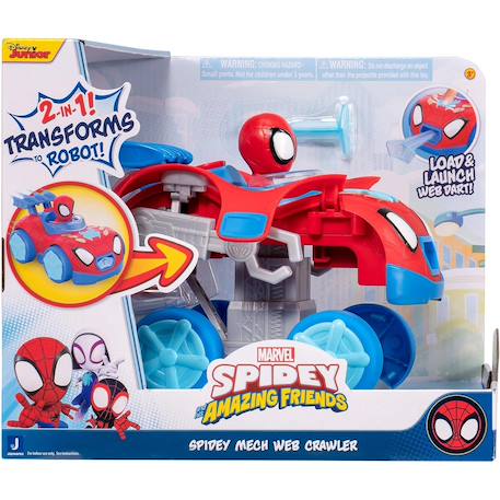 Véhicule Spidey et ses incroyables amis Marvel - spiderman mech web crawler Rouge et bleu 2 - vertbaudet enfant 
