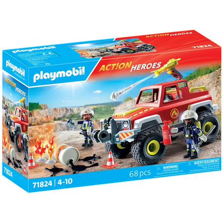 Action heroes véhicule de pompiers avec bidon enflammé 71824 Multicolore 2 - vertbaudet enfant 