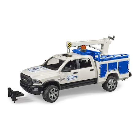 Ram 2500 camion de service avec grue et gyrophare Blanc et bleu 2 - vertbaudet enfant 
