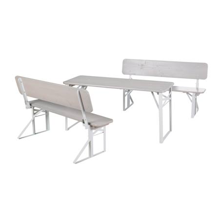 Table pique-nique pliante avec bancs à dossier pour 4 enfants Gris+Teck 2 - vertbaudet enfant 