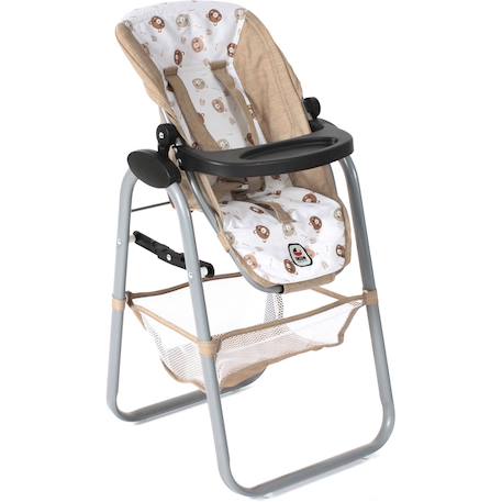 Chaise haute pour poupées beige avec oursons Beige 2 - vertbaudet enfant 