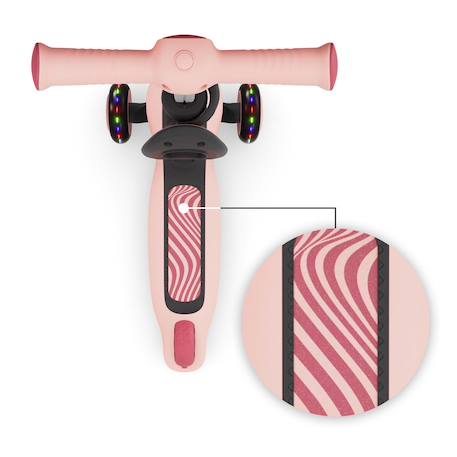 Trottinette Kinderkraft HALLEY 2 2-en-1 avec Siège Réglable 25-33 cm, Guidon 4 Hauteurs, Roues LED et Pliage Rapide Blanc+Rose+Vert 8 - vertbaudet enfant 