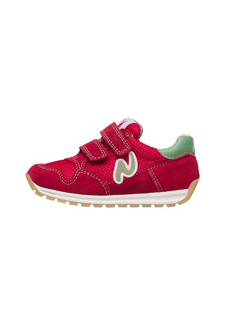 Sneakers en cuir et tissu sammy 3 vl. Beige-vert+Bleu foncé-orange+Céleste-jaune+Fuchsia-vert+Gris-bleu+Rose-fuchsia+Rose-jaune+Rouge-vert+Sage-rose 38 - vertbaudet enfant 