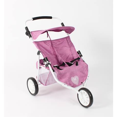 Poussette jogger 3 roues pour poupées jumelles Multicolore 2 - vertbaudet enfant 