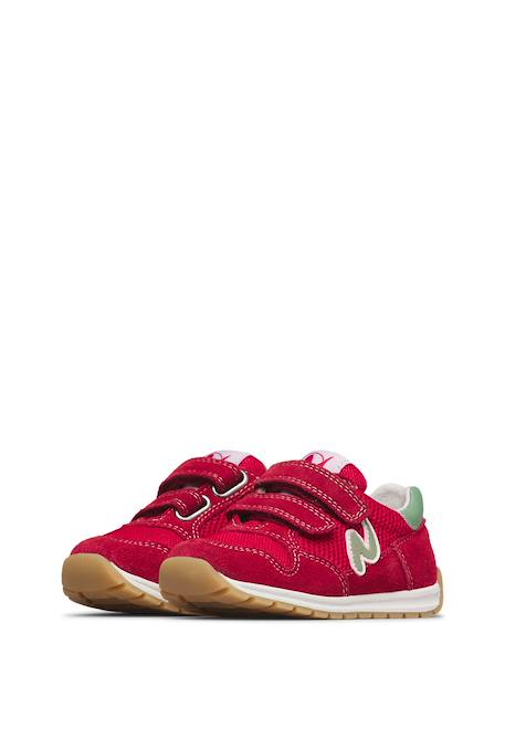 Sneakers en cuir et tissu sammy 3 vl. Beige-vert+Bleu foncé-orange+Céleste-jaune+Fuchsia-vert+Gris-bleu+Rose-fuchsia+Rose-jaune+Rouge-vert+Sage-rose 40 - vertbaudet enfant 