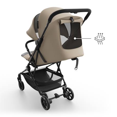Poussette cabine ultralégère NEBO pliage une main format avion iata dossier inclinable Beige+Gris+Noir 6 - vertbaudet enfant 
