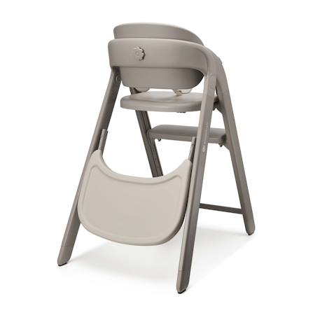 Chaise haute 3-en-1 TINO, pliable avec plateau et harnais 5 points, réglable, facile à nettoyer, compacte, évolutive Beige+Grey 4 - vertbaudet enfant 