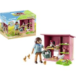 Jouet-Jeux d'imagination-Country - agricultrice et poulailler 71308