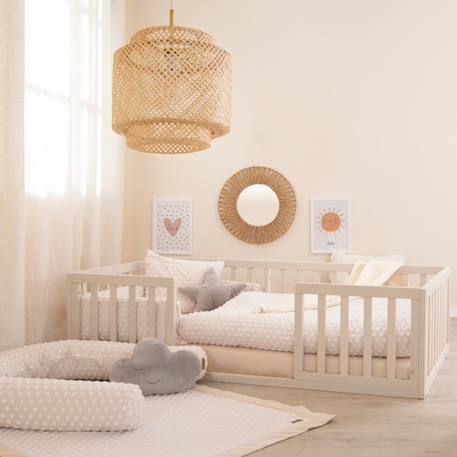 Lit bébé montessori au sol avec protection antichute Beige sable 2 - vertbaudet enfant 
