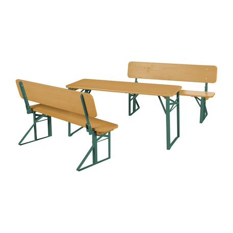Table pique-nique pliante avec bancs à dossier pour 4 enfants Gris+Teck 8 - vertbaudet enfant 