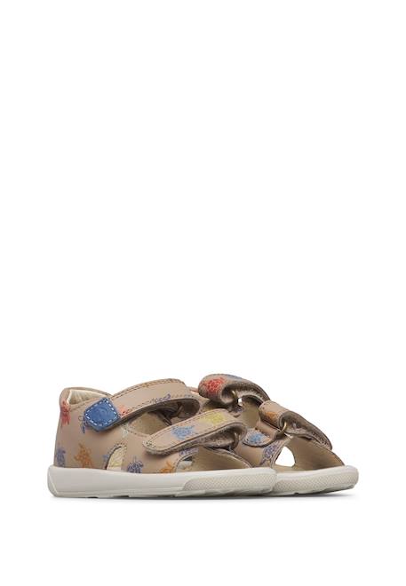 Sandales en cuir july Gris tourterelle-marine 2 - vertbaudet enfant 