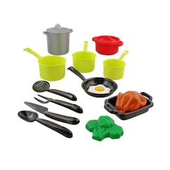 Jouet-Jeux d'imitation-Ensemble de casseroles et poêles avec ustensiles de cuisine