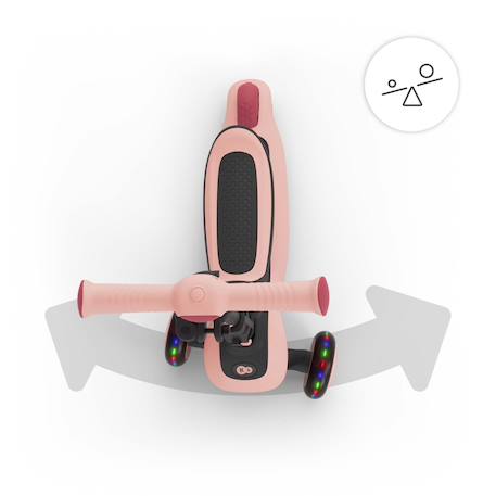 Trottinette  2-en-1 HALLEY 2, avec siège évolutive pliable, direction par inclinaison, guidon réglable, roues led, plateau antidérapant, compacte Blanc+Rose+Vert 12 - vertbaudet enfant 