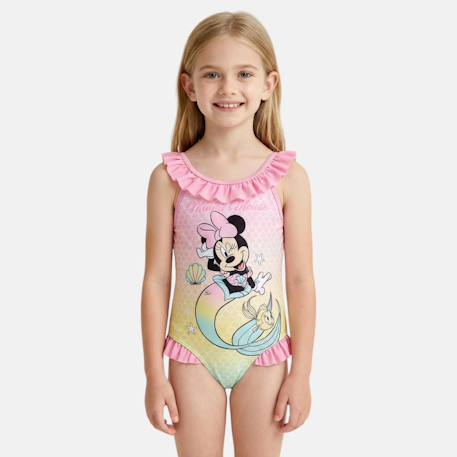 Maillot de bain fille 1 pièce rose motif sirène personnage minnie Rose 1 - vertbaudet enfant 