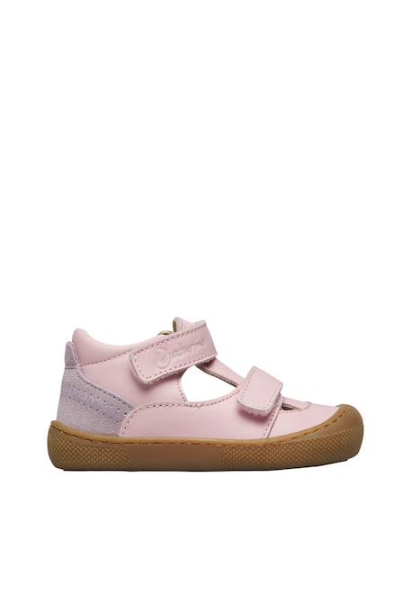 Sandales semi en cuir et en daim irtys Bleu clair-+Rose clair-+Tourterelle-militaire- 6 - vertbaudet enfant 