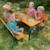 Table pique-nique pliante avec bancs et coussins pour 4 enfants Gris+Teck 7 - vertbaudet enfant 