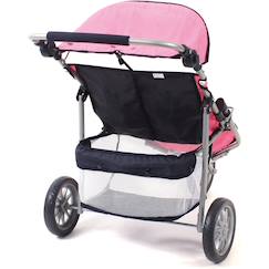 Jouet-Poupons et poupées-Poupées mannequins et accessoires-Poussette jogger 3 roues pour poupons jumelles