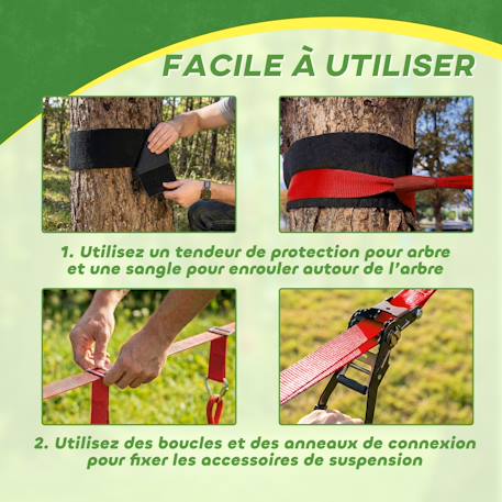 Parcours d'obstacles ninja enfants 10 m charge 100 kg pp rouge Rouge 6 - vertbaudet enfant 