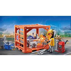 Jouet-Jeux d'imagination-City action ouvrier et conteneur 70774