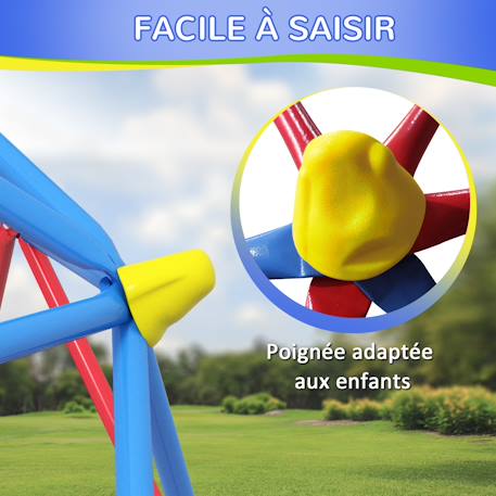 Dôme d'escalade enfant ø 183 x 90h cm - nombreuses prises - charge max. Reco. Totale 180 kg - métal pp multicolore Multicolore 5 - vertbaudet enfant 