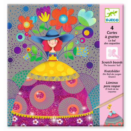 Cartes à gratter - le bal des coquettes Multicolore 2 - vertbaudet enfant 