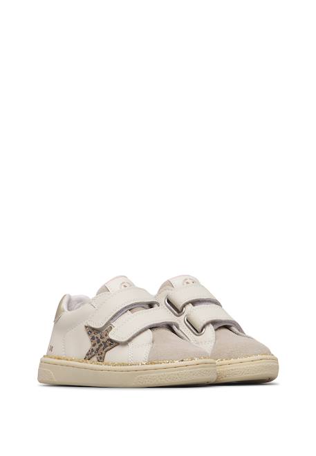Baskets en cuir et en daim pinn vl. Blanc crème-céleste+Blanc-platine 7 - vertbaudet enfant 