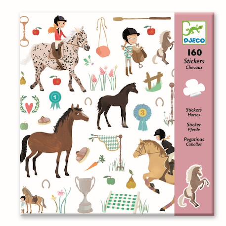 Autocollants chevaux Multicolore 2 - vertbaudet enfant 