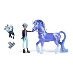 Jouet-Jeux d'imagination-Figurines, mini mondes, héros et animaux-Unicorn academy - l'école des licornes - licorne storm + poupée rory