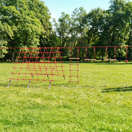 Parcours d'obstacles ninja enfants 10 m charge 100 kg pp rouge Rouge 3 - vertbaudet enfant 