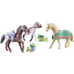 Jouet-Jeux d'imagination-Figurines, mini mondes, héros et animaux-Horses of waterfall 3 chevaux : morgan, quarter horse & shagya 71356