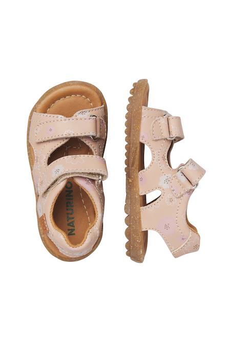Sandales en cuir avec imprimé fleuri sky Rose- 4 - vertbaudet enfant 