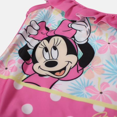 Maillot de bain fille 1 pièce asymétrique rose à pois motif personnage minnie Rose 5 - vertbaudet enfant 