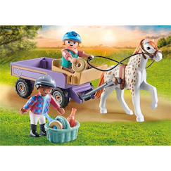 Jouet-Jeux d'imagination-Figurines, mini mondes, héros et animaux-Enfants avec calèche et poney 71496