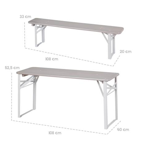 Table pique-nique pliante avec bancs pour 4 enfants Gris+Teck 4 - vertbaudet enfant 