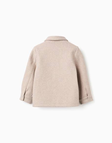 Manteau à effet laine avec fermeture éclair b&s Beige clair 4 - vertbaudet enfant 