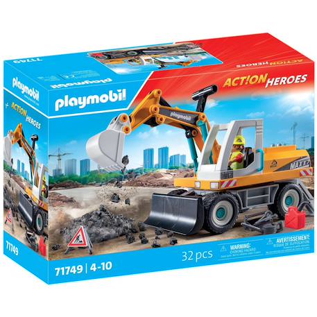 Action heroes pelleteuse mécanique avec ouvrier et accessoires 71749 Multicolore 2 - vertbaudet enfant 