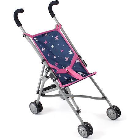 Mini-poussette buggy pour poupons roma Bleu et rose+Gris et rose+Jean rose+Rose+Rose clair+Violet 2 - vertbaudet enfant 