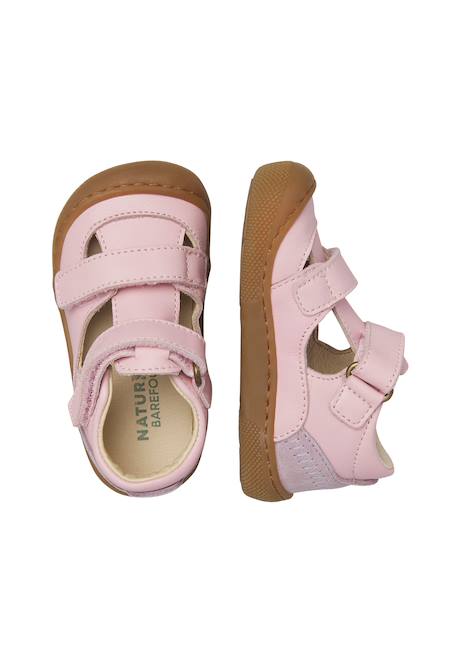 Sandales semi en cuir et en daim irtys Bleu clair-+Rose clair-+Tourterelle-militaire- 9 - vertbaudet enfant 