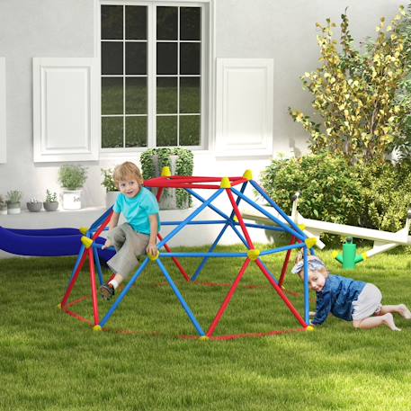 Dôme d'escalade enfant ø 183 x 90h cm - nombreuses prises - charge max. Reco. Totale 180 kg - métal pp multicolore Multicolore 1 - vertbaudet enfant 