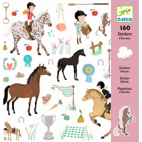 Autocollants chevaux Multicolore 1 - vertbaudet enfant 