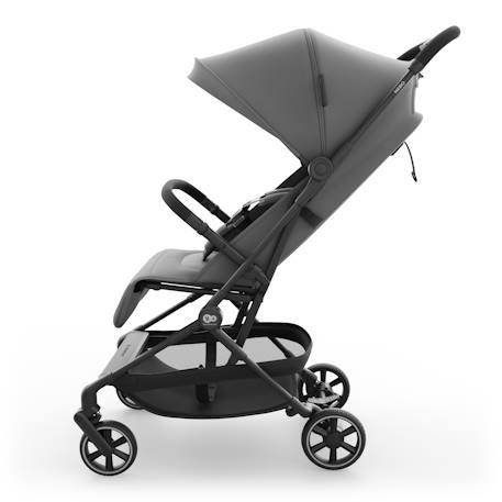 Poussette cabine ultralégère NEBO pliage une main format avion iata dossier inclinable Gris+Noir 2 - vertbaudet enfant 