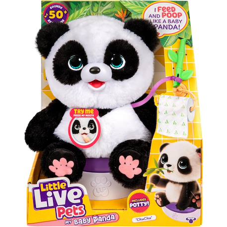 Little live pets mon bébé panda chuchu interactif Blanc et noir 2 - vertbaudet enfant 