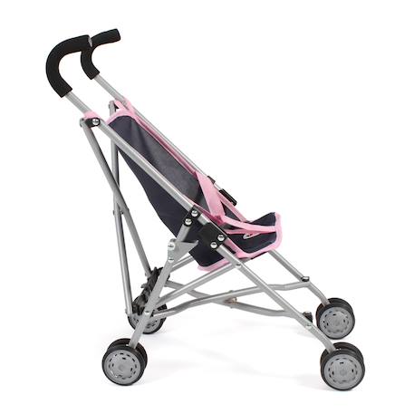 Mini-poussette buggy pour poupons roma Bleu et rose+Gris et rose+Jean rose+Rose+Rose clair+Violet 4 - vertbaudet enfant 