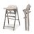Chaise haute 3-en-1 TINO, pliable avec plateau et harnais 5 points, réglable, facile à nettoyer, compacte, évolutive Beige+Grey 1 - vertbaudet enfant 